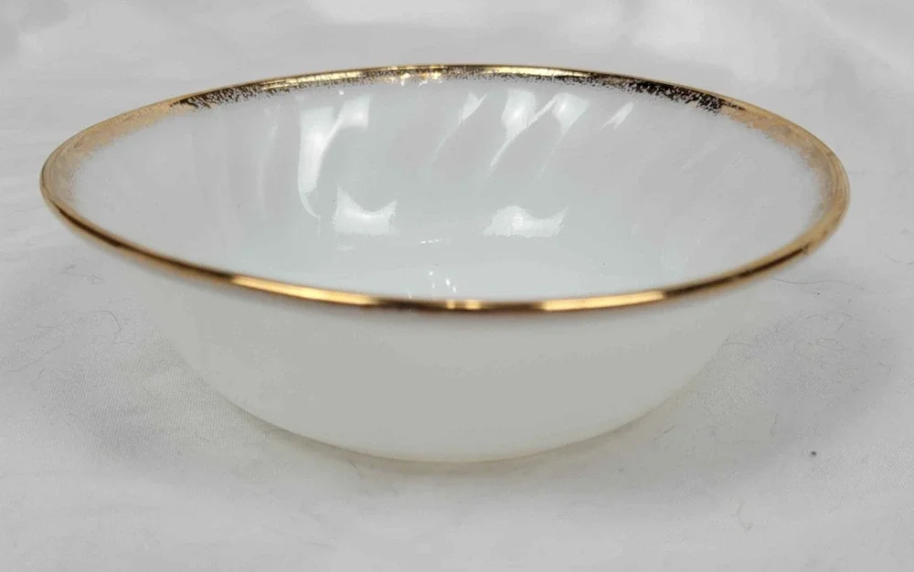 Vintage Oven Fire-King Ware White Porcelain Shallow Bowl